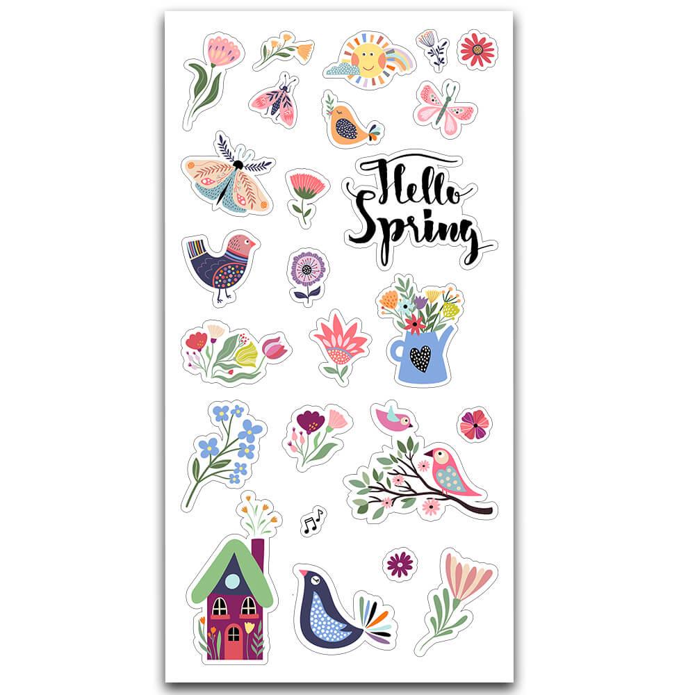 Bahar Çiçekleri ve Canlılar Sticker MS-042