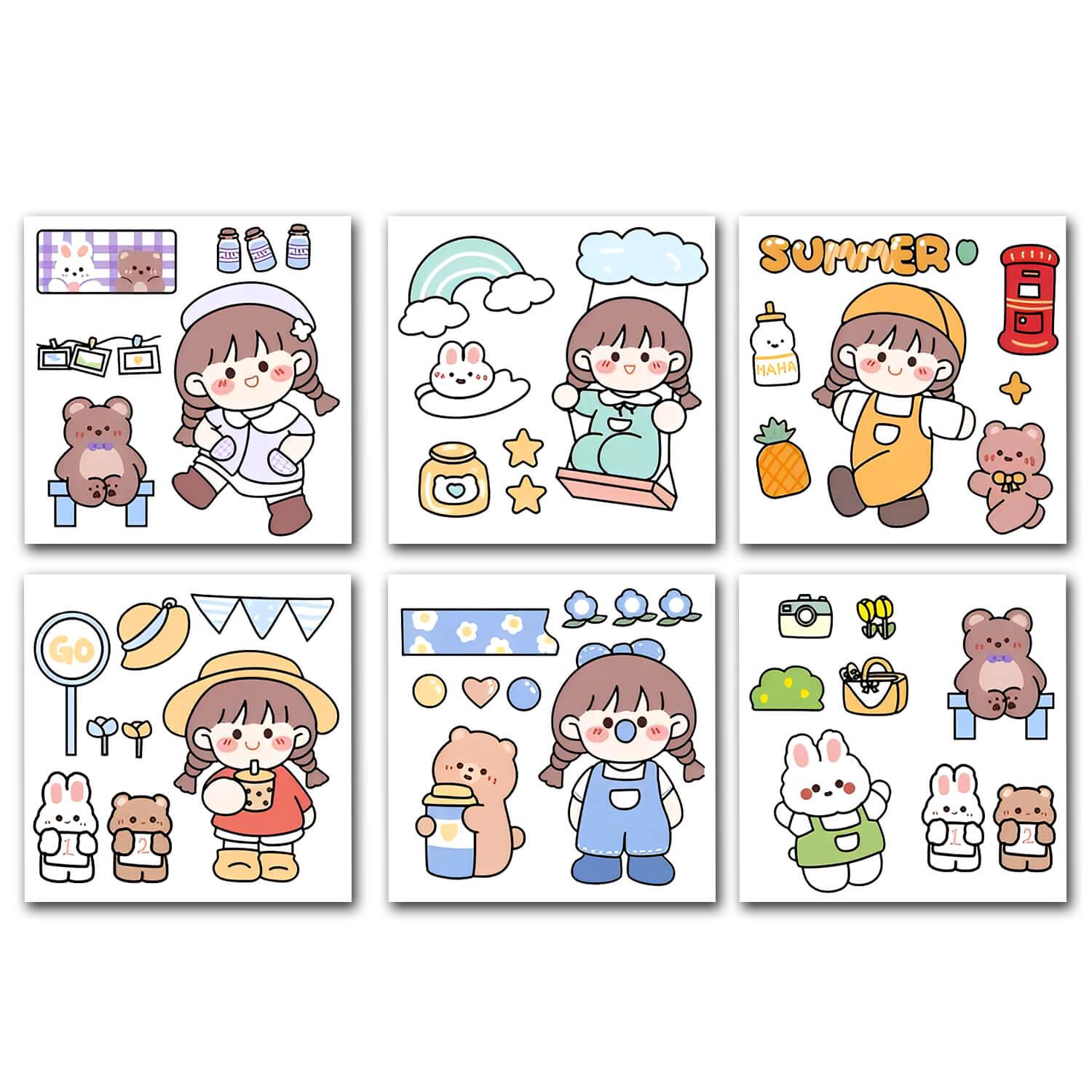 Cute Korean Girl Sticker PS-004