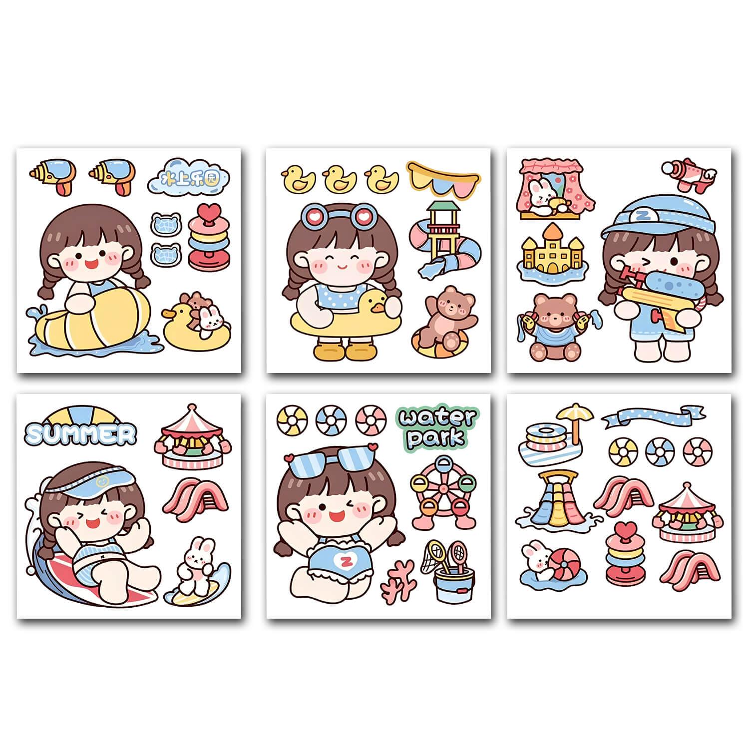 Cute Korean Girl Sticker PS-005
