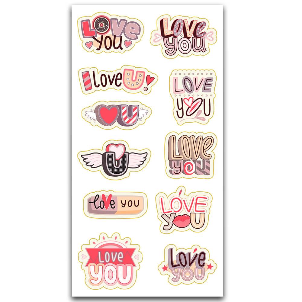Love You Yazılar Sticker MS-077