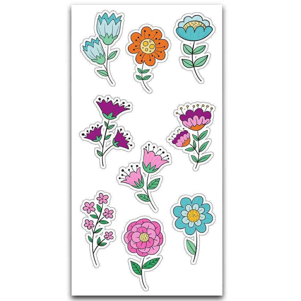 Rengarenk Çiçekler Sticker MS-094