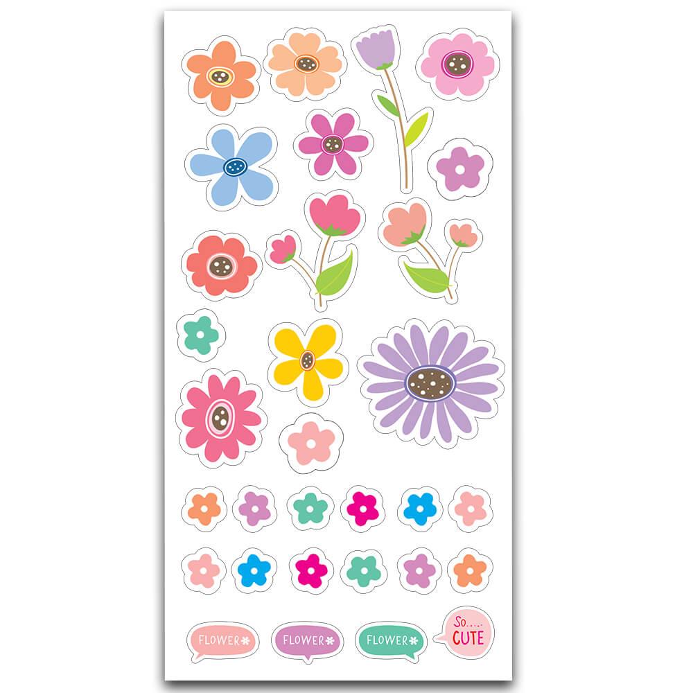Renkli Çiçekler Sticker MS-046